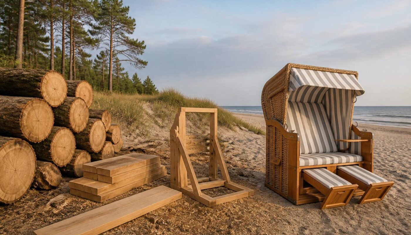 Vom Kiefernstamm zum Halblieger: Was passiert, bevor Sie einen Strandkorb kaufen